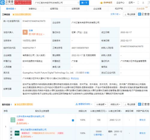 新東方布局?jǐn)?shù)字科技領(lǐng)域，成立未來(lái)數(shù)字科技公司專(zhuān)注數(shù)字內(nèi)容制作服務(wù)